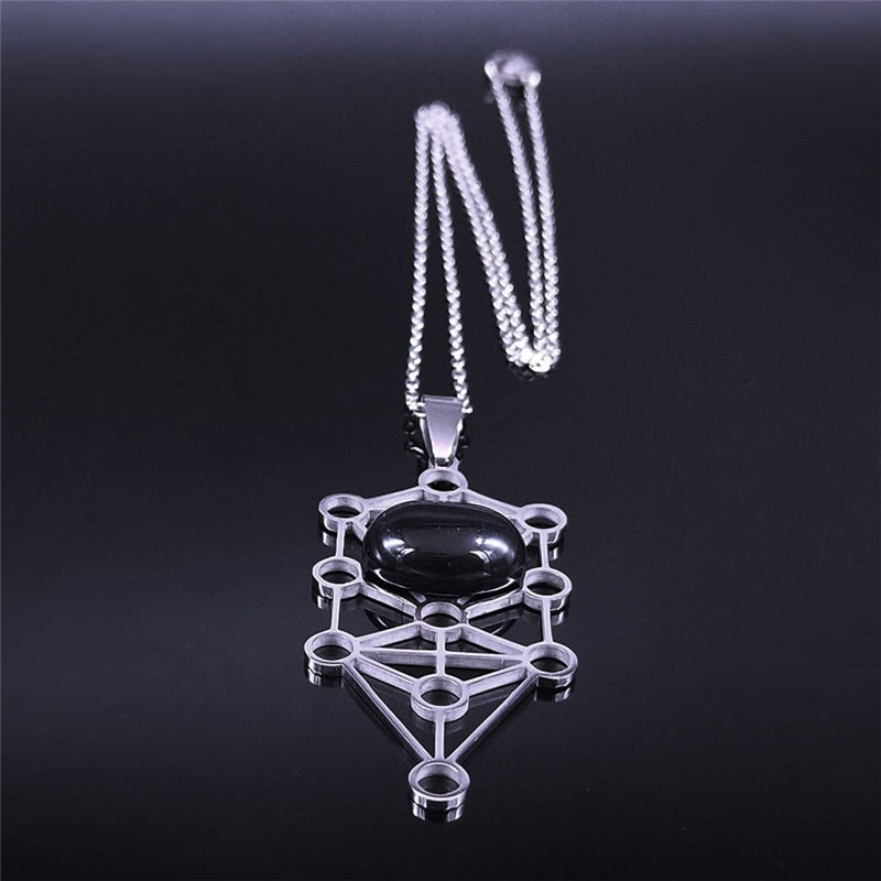 2022 Yoga Seven Chakra Natural Stones Stainless Steel Necklace Silver Color Chain Necklace Men/Women Jewelry collier femme NXS05