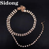 2021 creative shining Rhinestone Necklace Earrings  multi row Necklace women accessories jewelry gift