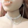 2021 creative shining Rhinestone Necklace Earrings  multi row Necklace women accessories jewelry gift