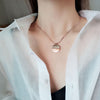 2021 Euro American style lucky round brand titanium steel rose gold necklace clavicle chain