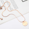 2021 Euro American style lucky round brand titanium steel rose gold necklace clavicle chain