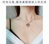 2021 Euro American style lucky round brand titanium steel rose gold necklace clavicle chain