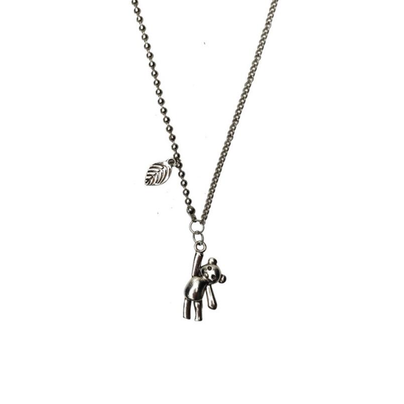 2022 ins Korea Cool Bear Rabbit Animal Pendant Necklace For Women men Vintage Dark Handmade Hip Hop Chain Party Jewelry