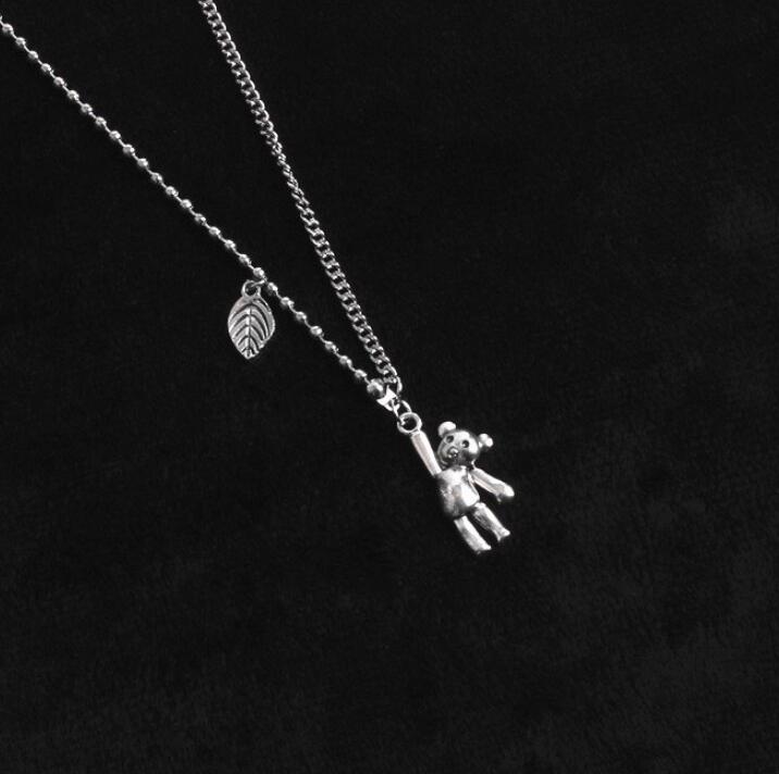 2022 ins Korea Cool Bear Rabbit Animal Pendant Necklace For Women men Vintage Dark Handmade Hip Hop Chain Party Jewelry