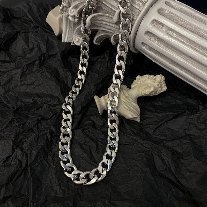 2021 ins titanium steel men's necklace thick chain Cuban chain necklace men's  street hip-hop guban chain accessories
