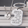 2021 2Pcs Father Daughter Gift These Girls Stole My Heart They Call Me Daddy Keychain Set Heart Puzzle Daughter Dad Necklace
