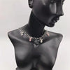 2021 European and American ladies party alloy inlaid Hao stone rabbit clavicle chain design trend style necklace
