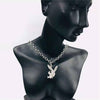 2021 European and American ladies party alloy inlaid Hao stone rabbit clavicle chain design trend style necklace