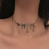 2021 European and American ladies party festival titanium steel crown necklace trend punk style clavicle chain