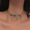 2021 European and American ladies party festival titanium steel crown necklace trend punk style clavicle chain