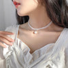 2021 Japanese and Korean ladies party alloy pearl clavicle necklace design trend style clavicle necklace