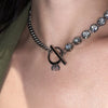 2021 alloy inlaid rhinestone stitching chain ladies party trend style pendant short clavicle chain