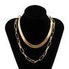 2021 and popular ladies party brass multi-layer hip hop rock snake bone chain trend metal clavicle chain necklace