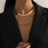 2021 and popular ladies party brass multi-layer hip hop rock snake bone chain trend metal clavicle chain necklace