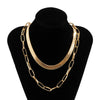 2021 and popular ladies party brass multi-layer hip hop rock snake bone chain trend metal clavicle chain necklace