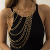 2021 body with one shoulder jewellery women's shoulder chain jewellery golden necklace