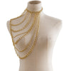 2021 body with one shoulder jewellery women's shoulder chain jewellery golden necklace