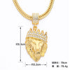 2021 hip hop crown lion head necklace men's hiphop pendant boutique jewelry