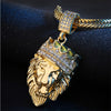 2021 hip hop crown lion head necklace men's hiphop pendant boutique jewelry