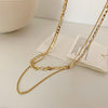 2021 multi-layered wearing necklace retro decorative necklace female gold silver clavicle chain female simple temper