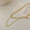 2021 multi-layered wearing necklace retro decorative necklace female gold silver clavicle chain female simple temper