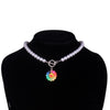 2022 punk gothic harajuku pearl chain Rainbow Sunflower Pendant Necklace for Women Men Choker Collar Goblincore grunge Jewelry