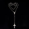 2022Handmade Round Glass Bead Catholic Rosary Quality Bead Cross Necklace Beads Cross Religious Pendants Necklace