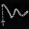 2022Handmade Round Glass Bead Catholic Rosary Quality Bead Cross Necklace Beads Cross Religious Pendants Necklace