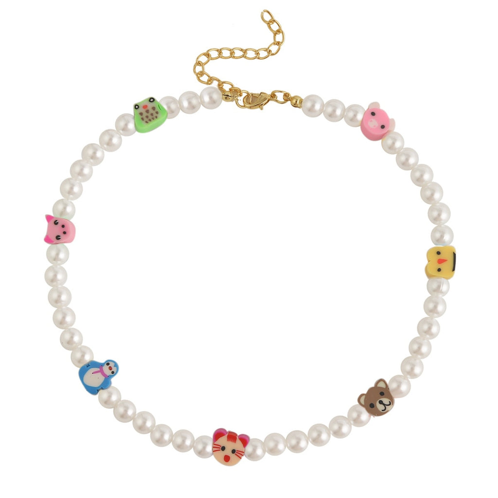 2021 Korean Sweet Colorful Little Daisy Acrylic Flowers Boho Beaded Clavicle Necklaces for Women Girls Jewelry