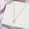 2021Trend Elegant Jewelry White Imitation Pearl Chain Oil Flower Pendant Necklace Unquie Women Necklace  чокер