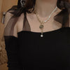 2021Pearl Chain Stitching round Necklace Ins Advanced Light  Clavicle Chain Internet Celebrity OT Buckle Necklace