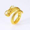 2022 Alloy Dragon King Simulation Gold Open Ring for Men Retro Men Ring Wedding Party Jewelry Accessories Size Adjustabl