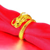 2022 Alloy Dragon King Simulation Gold Open Ring for Men Retro Men Ring Wedding Party Jewelry Accessories Size Adjustabl