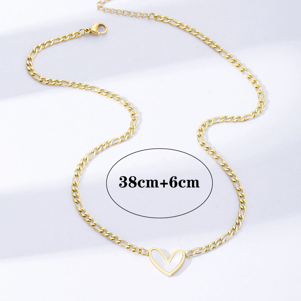 2022 Classic Shell Heart Pendant Gold Color Stainless steel Necklace Lovely Girls' Jewelry Accessories Women's Necklace