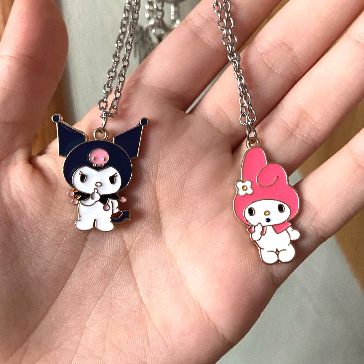 2022 Cute Cartoon Charm Pendant Necklace Lover Couple Jewelry for Women Men Trendy Link Chain Necklace Friendship Gift