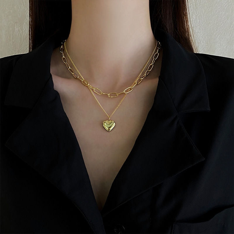 2022 Asymmetric Lock Necklace for Women Twist Gold Silver Color Chunky Thick Lock Choker Chain Necklaces Party Jewelry
