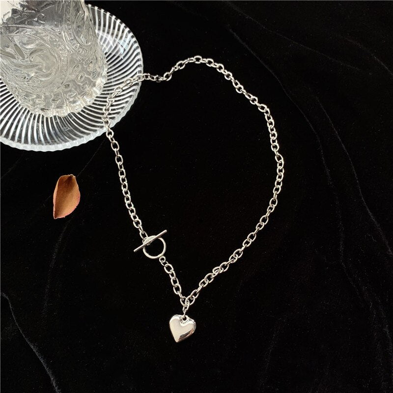 2022 Asymmetric Lock Necklace for Women Twist Gold Silver Color Chunky Thick Lock Choker Chain Necklaces Party Jewelry