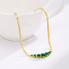 2022 Green Zircon Stainless Steel Necklace Crystal Pendant Necklace Snake Chain Choker Necklaces for Women Jewelry Gifts