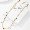 2022 Stainless Steel Necklace Colorful Zircon Crystal Pendant Necklace Snake Chain Choker Necklaces for Women Jewelry Gi
