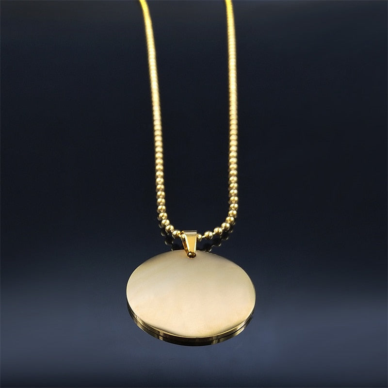 2022 Grandma Stainless Steel Bead Chain Necklace for Grandmother Gold Color Pendant Necklacs Jewelry Gift llaveros mujer N827S01