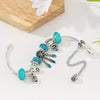 2022 Feather Boy Girl Pendant Bracelet With Blue Glass Beads Bracelet For Women Kids Girlfriend Jewelry