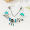 2022 Feather Boy Girl Pendant Bracelet With Blue Glass Beads Bracelet For Women Kids Girlfriend Jewelry