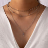 2022 Ins Gold Double Layers A M Letter Alphabet A-Z Initial Multi-layers Pendant Necklaces Trendy Korean Party Jewelry