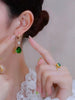 2022 Korea Design Jewelry  Green Crystal Water Drop Pendant Earrings Elegant Women Wedding Party Accessories