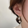2022 Korea Design Jewelry  Zircon Flower Pearl Ball Pendant Earrings Elegant Women Daily Work Accessories