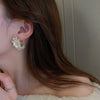 2022 Korea Design Jewelry White Acrylic Flower Earrings Elegant Women Statement Party Earrings Accessories