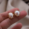 2022 Korea Jewelry Simple Paw 14K Gold Plated Natural Freshwater Pearl Earrings Elegant Women's Daily Accessories