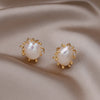 2022 Korea Jewelry Simple Paw 14K Gold Plated Natural Freshwater Pearl Earrings Elegant Women's Daily Accessories