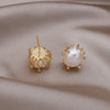 2022 Korea Jewelry Simple Paw 14K Gold Plated Natural Freshwater Pearl Earrings Elegant Women's Daily Accessories