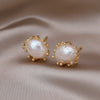 2022 Korea Jewelry Simple Paw 14K Gold Plated Natural Freshwater Pearl Earrings Elegant Women's Daily Accessories